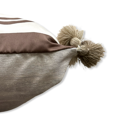 Brides de Gala Taupe Vintage Silk Scarf Pillow 30"