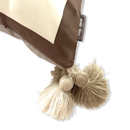Brides de Gala Taupe Vintage Silk Scarf Pillow 30"