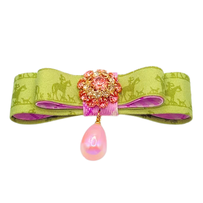 Equestrian Vintage Silk Necktie Bar Brooch