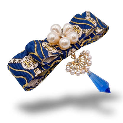 Equestrian Vintage Silk Necktie Bar Brooch