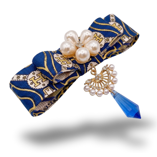 Equestrian Vintage Silk Necktie Bar Brooch