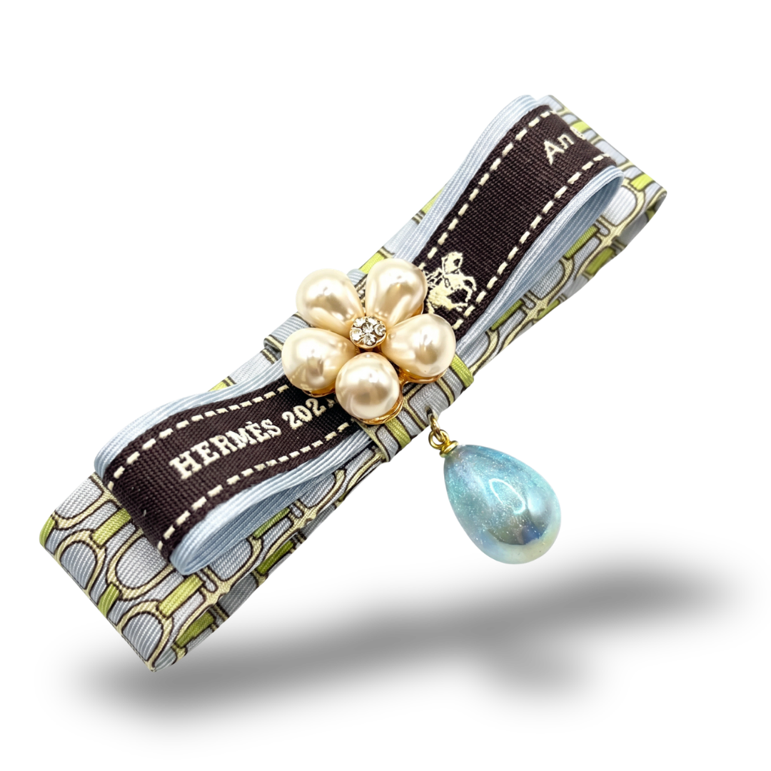Stirrup Vintage Silk Necktie Bar Brooch
