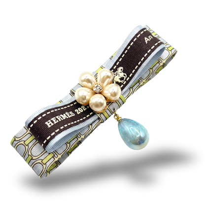 Stirrup Vintage Silk Necktie Bar Brooch