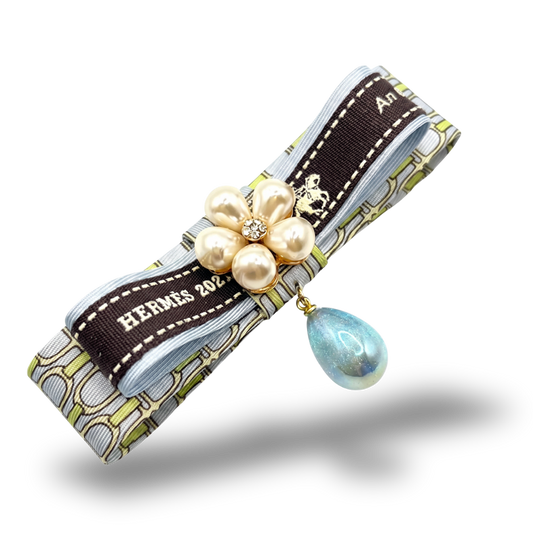 Stirrup Vintage Silk Necktie Bar Brooch