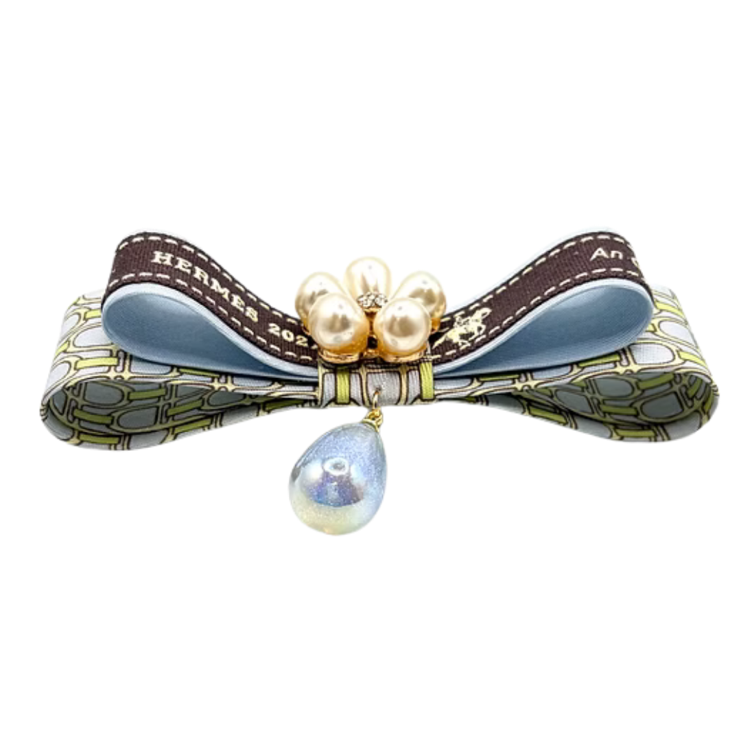 Stirrup Vintage Silk Necktie Bar Brooch