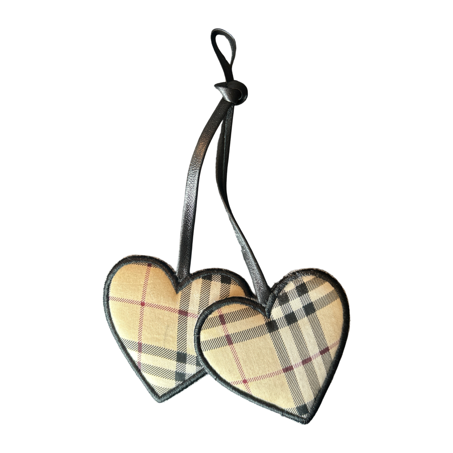 Nova Check Scarf Double Heart Bag Charm
