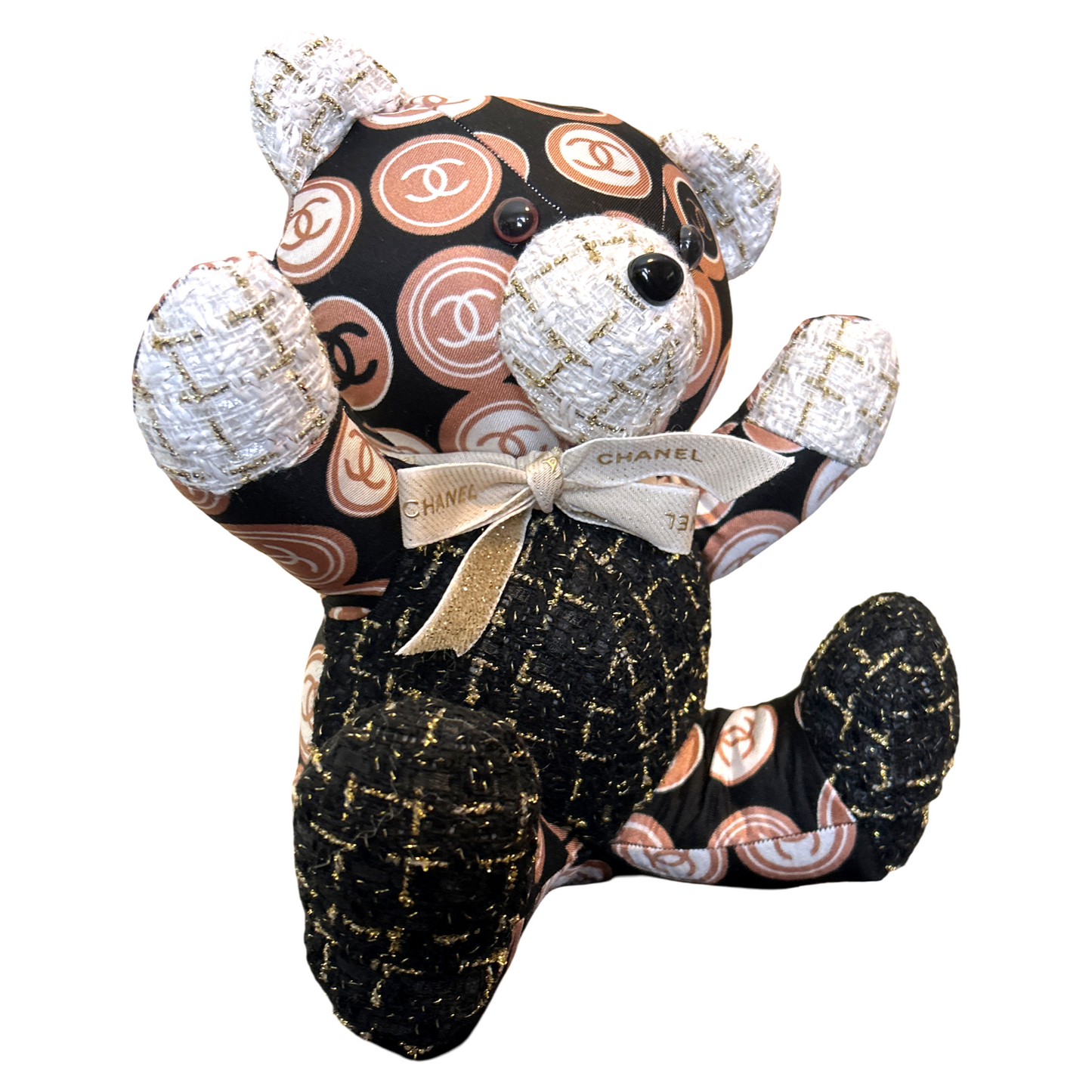 CC Logo Vintage Silk Scarf Tender Teddy Bear