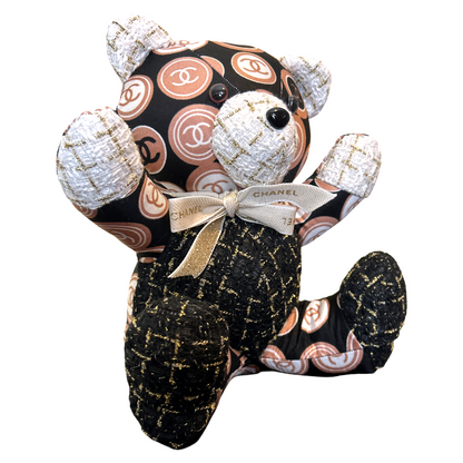 CC Logo Vintage Silk Scarf Tender Teddy Bear