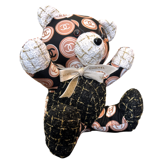CC Logo Vintage Silk Scarf Tender Teddy Bear