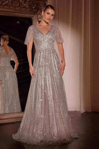 Ladivine CD0241 Dress Sequin Embellished A-Line Gown