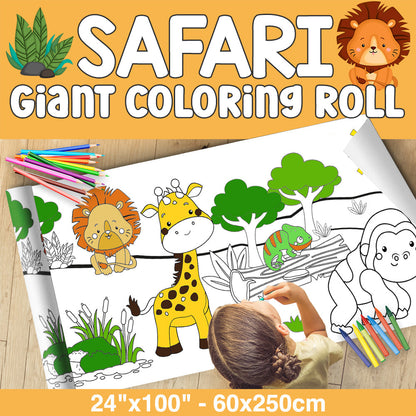 GIANT Coloring Paper Activity Roll for Kids, 24"x100", FARM