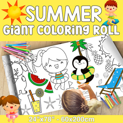 GIANT Coloring Paper Activity Roll for Kids, 24"x100", Camp Life