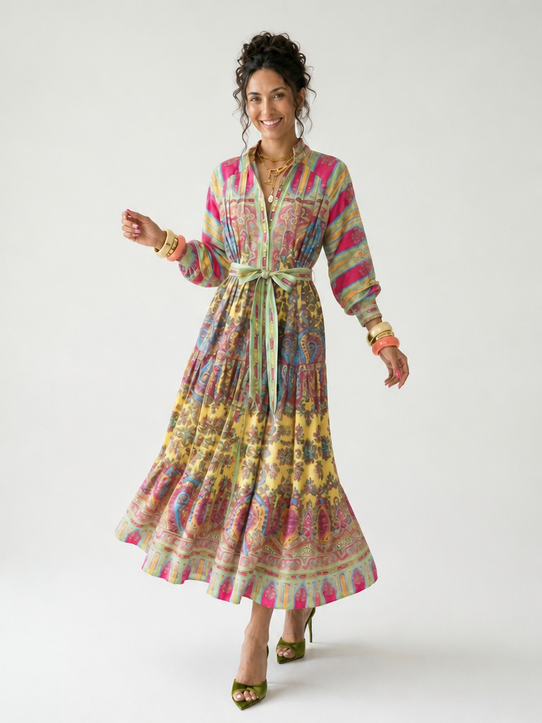 Radiant Floral Boho Maxi Dress