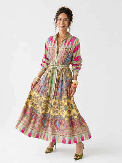 Radiant Floral Boho Maxi Dress