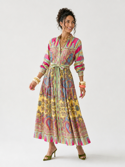 Radiant Floral Boho Maxi Dress