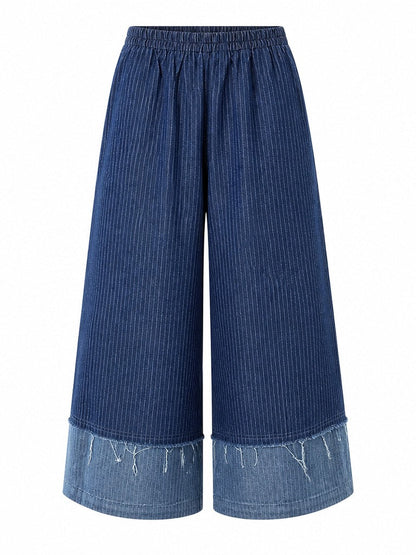 Free Spirit Striped Wide-Leg Jeans