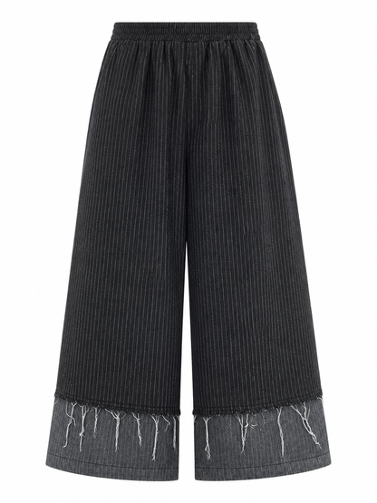 Free Spirit Striped Wide-Leg Jeans