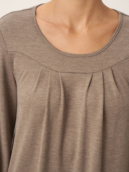 Cashmere Curved Seam Long Sleeve Top BROOKLYN