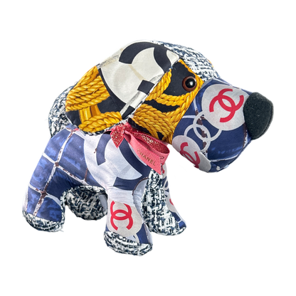 CC Monogram Vintage Silk Scarf Loyal Puppy