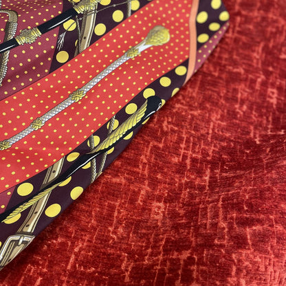 Clic Clac a Pois Vintage Silk Scarf Pillow 28"