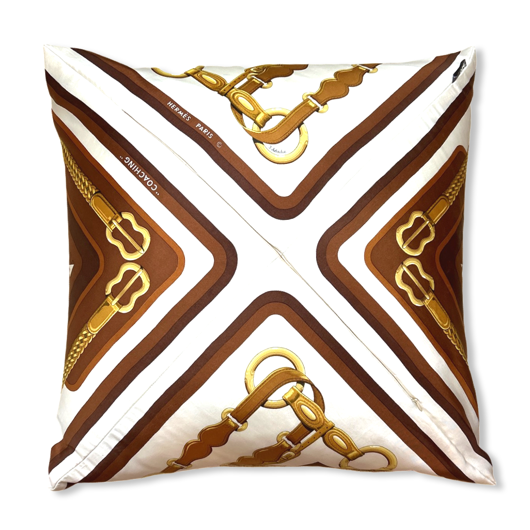 Coaching Vintage Silk Scarf Pillow 26"