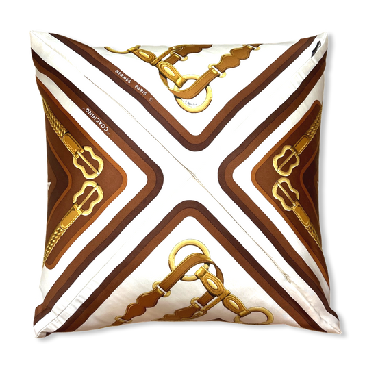 Coaching Vintage Silk Scarf Pillow 26"