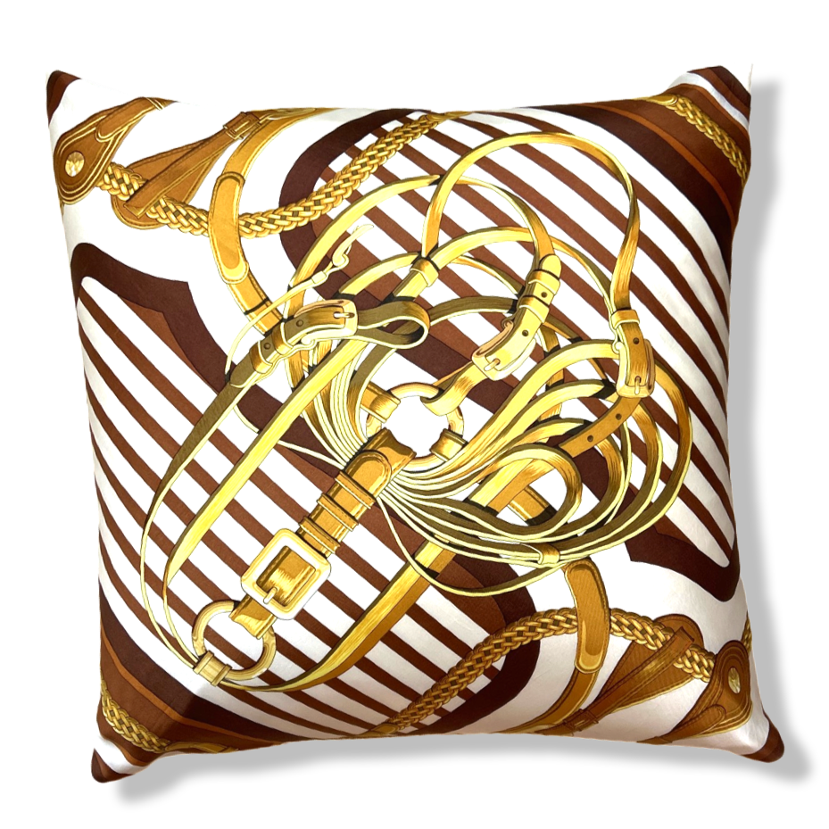 Coaching Vintage Silk Scarf Pillow 26"