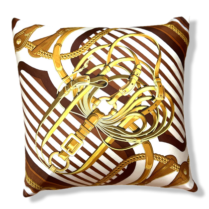 Coaching Vintage Silk Scarf Pillow 26"