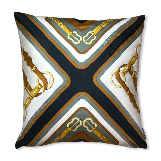Coaching Vintage Silk Scarf Pillow 24"