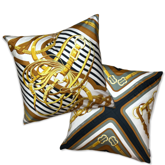 Coaching Vintage Silk Scarf Pillows 24"