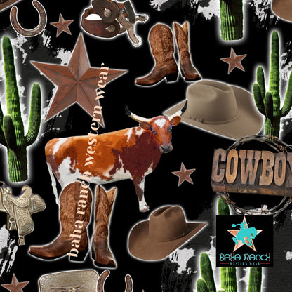 Baha Ranch Yeehaw Cowboy Collage Bikini