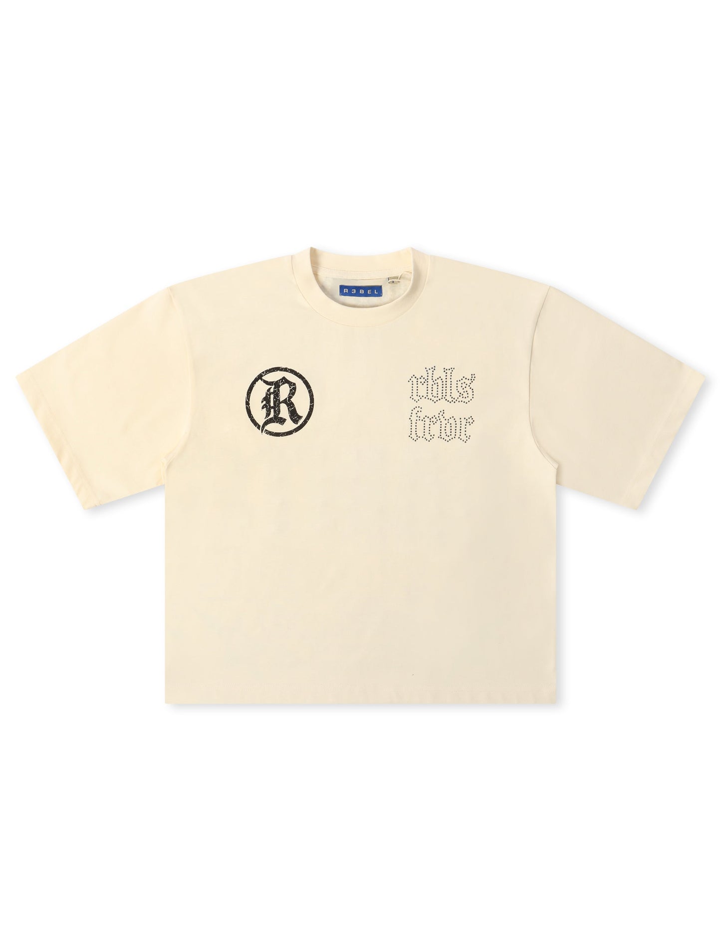 Rebel Denim Developmental Saints Cropped Tee - Cream