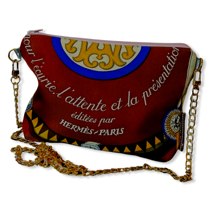 Couvertures et Tenues du Jour Brown Vintage Scarf Crossbody Bag