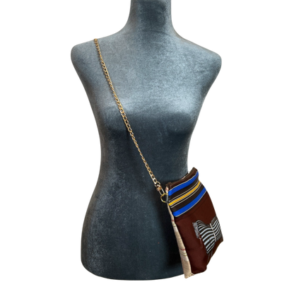 Couvertures et Tenues du Jour Brown Vintage Scarf Crossbody Bag