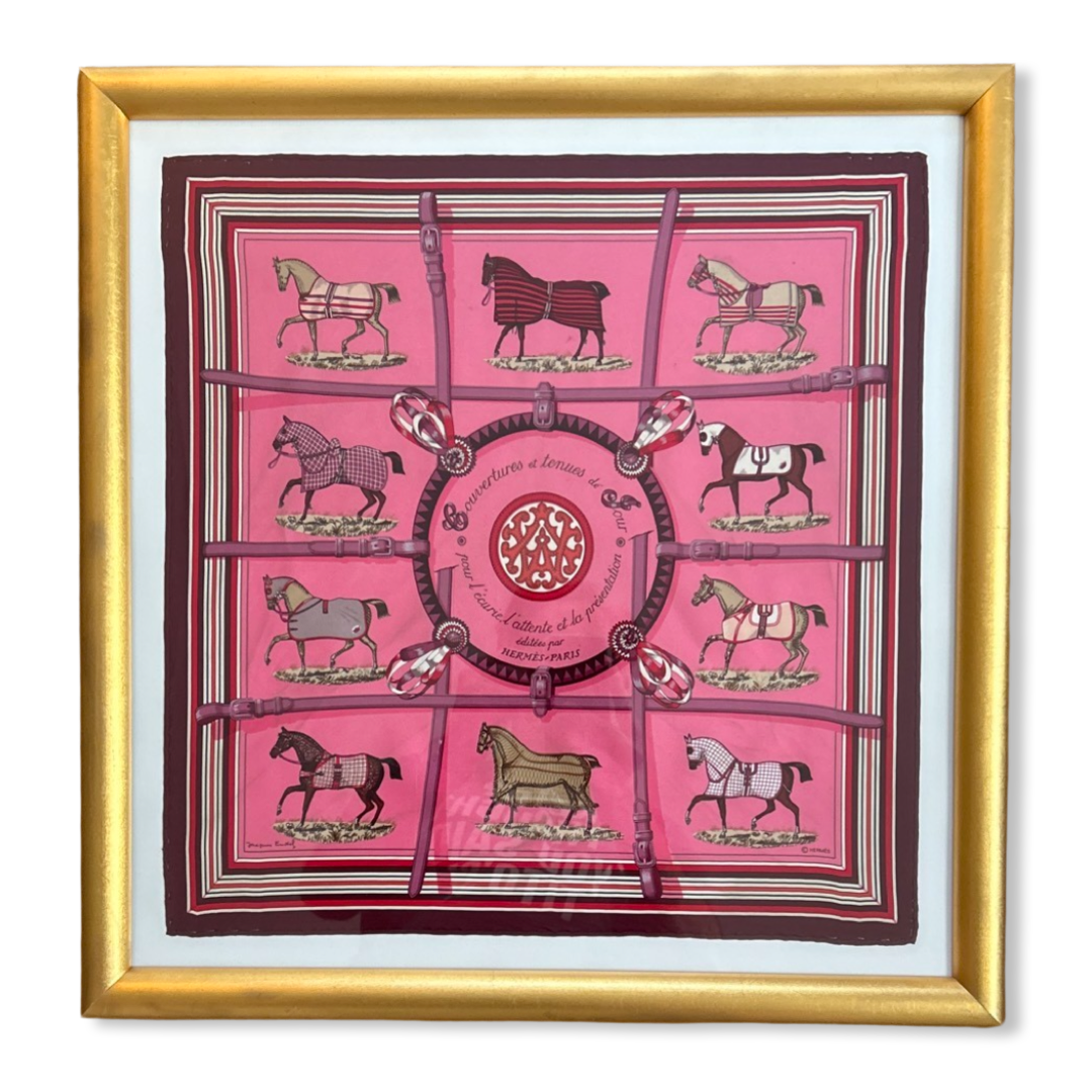 Couvertures et Tenues du Jour Framed Vintage Silk Scarf 21"