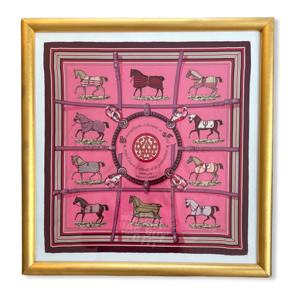 Couvertures et Tenues du Jour Framed Vintage Silk Scarf 21"