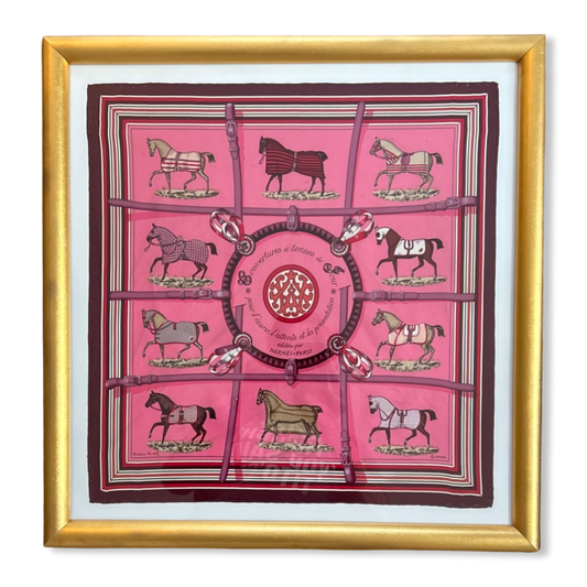 Couvertures et Tenues du Jour Framed Vintage Silk Scarf 21"