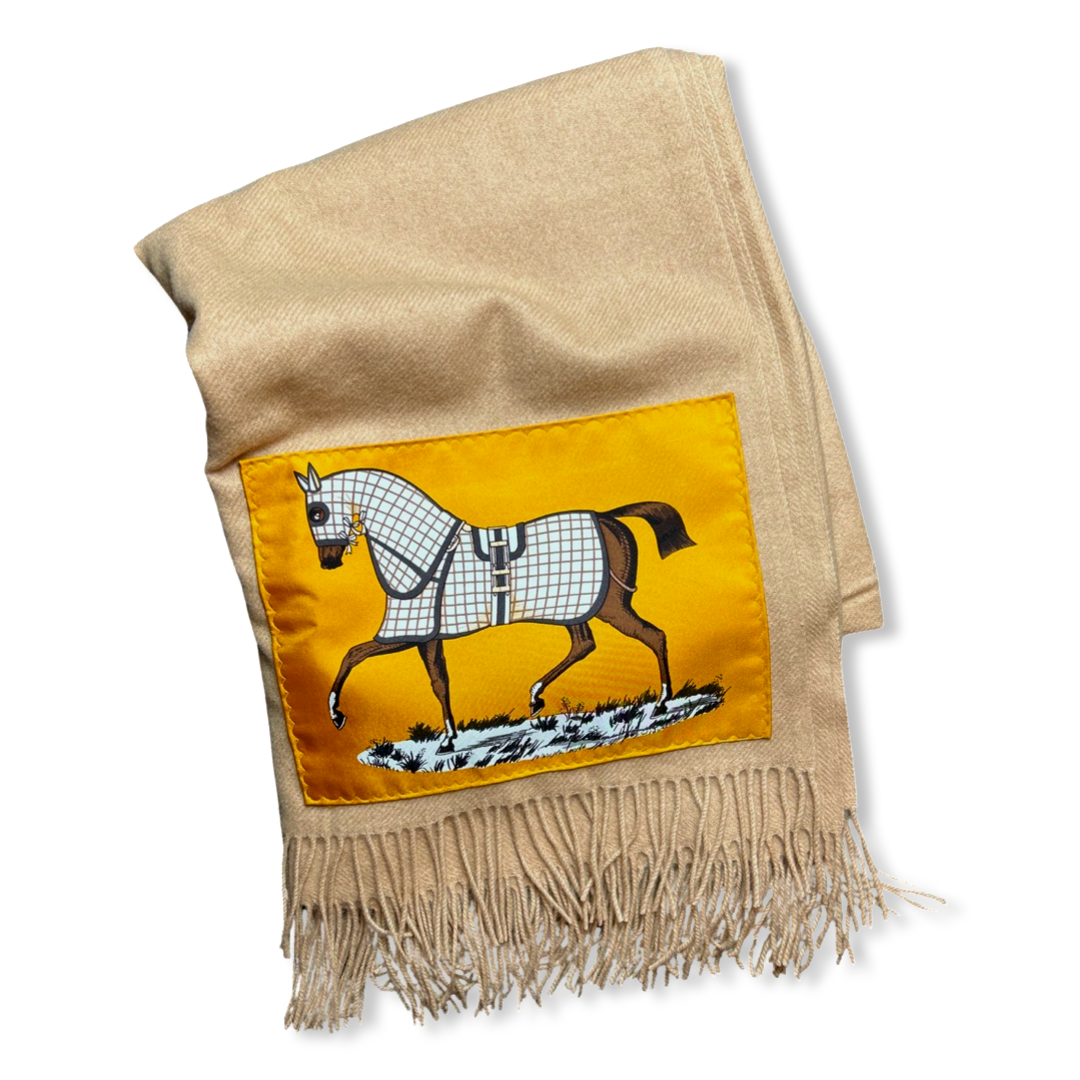 Couvertures et Tenues du Jour Vintage Silk Scarf & Cashmere Throw Blanket