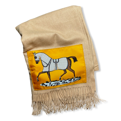 Couvertures et Tenues du Jour Vintage Silk Scarf & Cashmere Throw Blanket