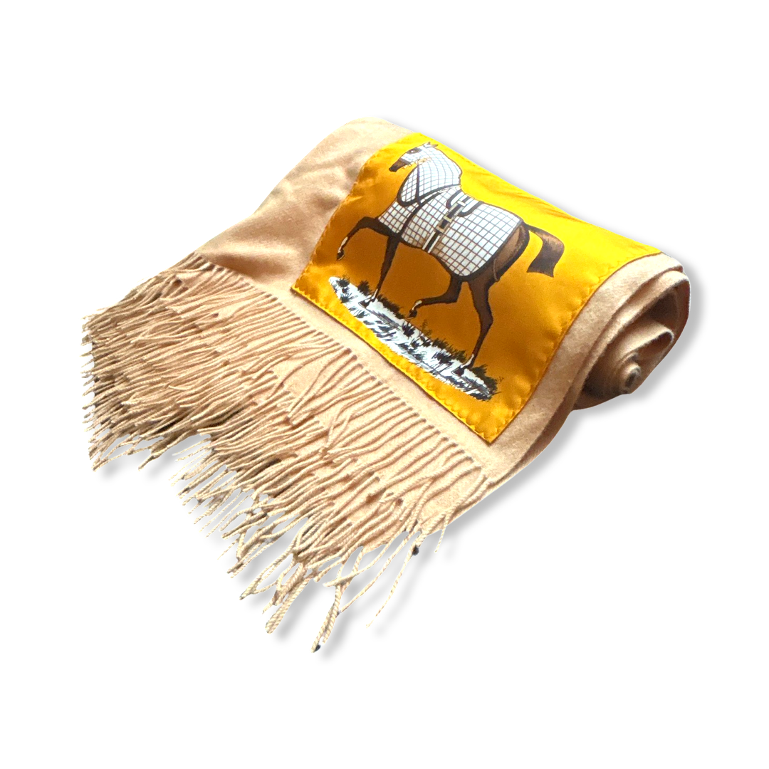 Couvertures et Tenues du Jour Vintage Silk Scarf & Cashmere Throw Blanket