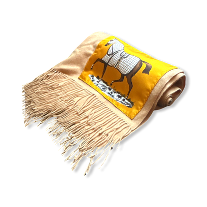 Couvertures et Tenues du Jour Vintage Silk Scarf & Cashmere Throw Blanket