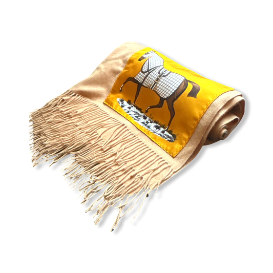 Couvertures et Tenues du Jour Vintage Silk Scarf & Cashmere Throw Blanket
