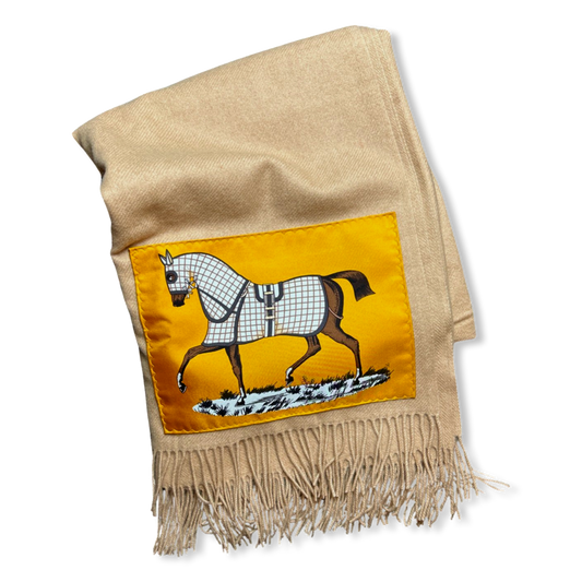 Couvertures et Tenues du Jour Vintage Silk Scarf & Cashmere Throw Blanket