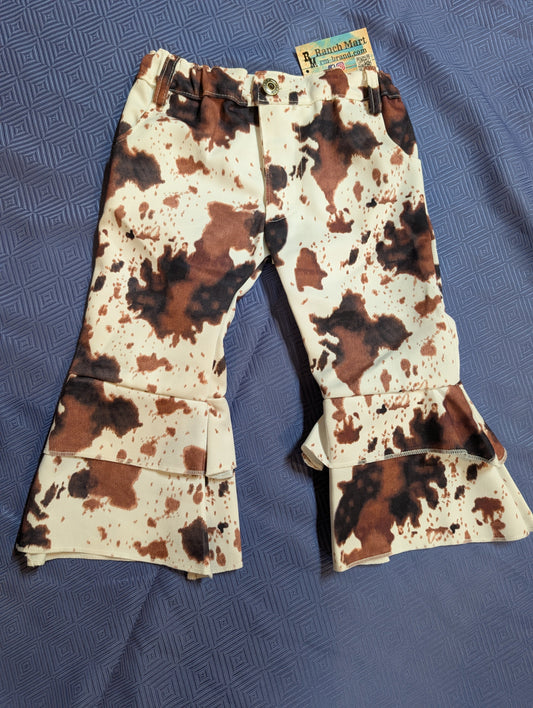 Toddler Cow print Bell Bottom Pants