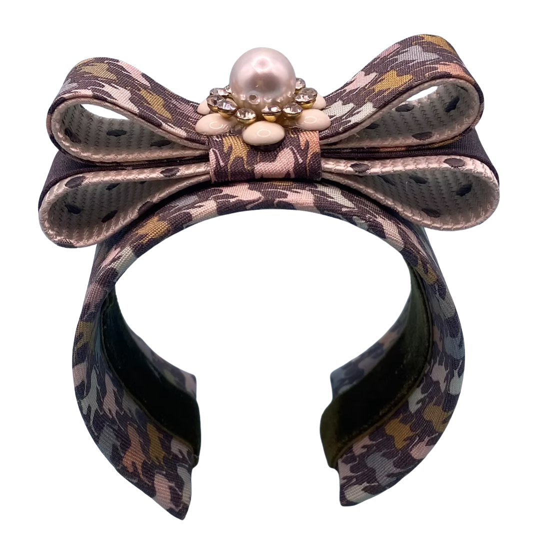 Equestrian Vintage Silk Necktie Cuff Bracelet