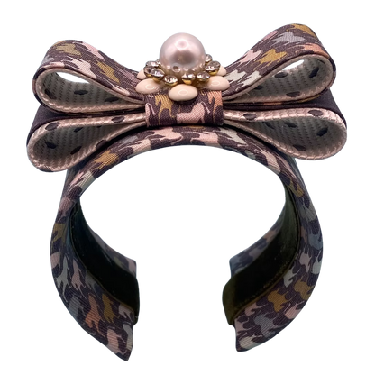 Equestrian Vintage Silk Necktie Cuff Bracelet