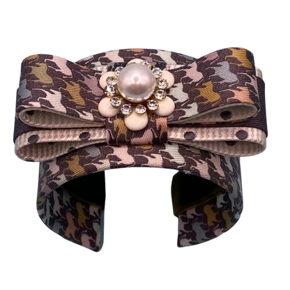 Equestrian Vintage Silk Necktie Cuff Bracelet