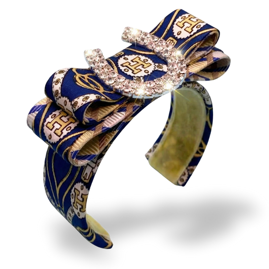 Horseshoe Vintage Silk Necktie Cuff Bracelet