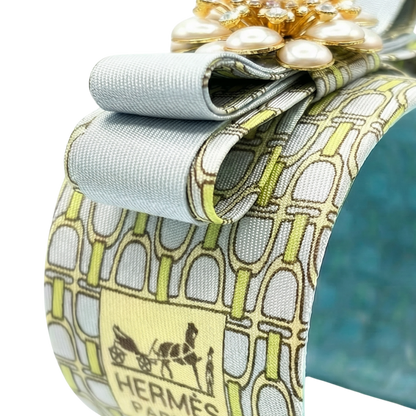 Stirrup Vintage Silk Necktie Cuff Bracelet