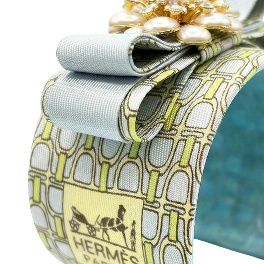 Stirrup Vintage Silk Necktie Cuff Bracelet